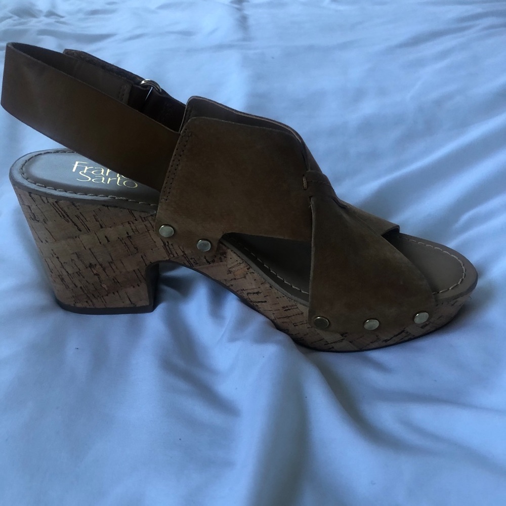 Franco sarto tan suede sandals worn once, size 9